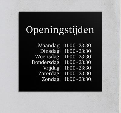 Zwart-wit openingstijden openingstijden