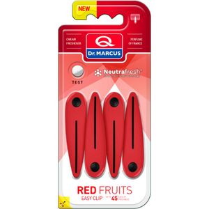 Dr. Marcus Easy Clip Red Fruits luchtverfrisser met neutrafresh technologie - 4 clips voor 4 sterktes