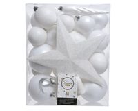 Kerstballen mix 33 st Winterwit Kerst Decoris - Decoris