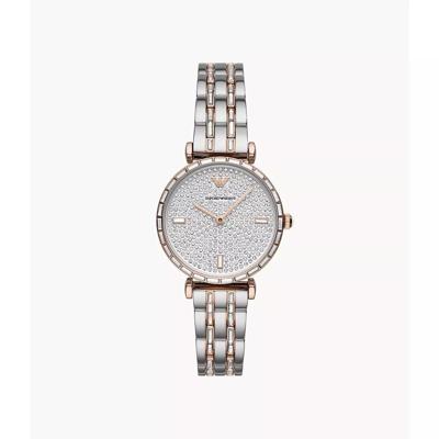 Emporio Armani Gianni T-Bar quartz zilveren wijzerplaat dameshorloge AR11293