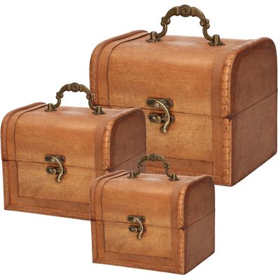Brocante opbergkisten 3 stuks