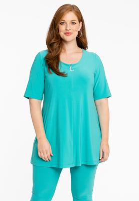 Yoek Tuniek met L rits | Turquoise | Maat 58/60