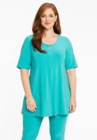 Yoek Tuniek met L rits | Turquoise | Maat 46/48