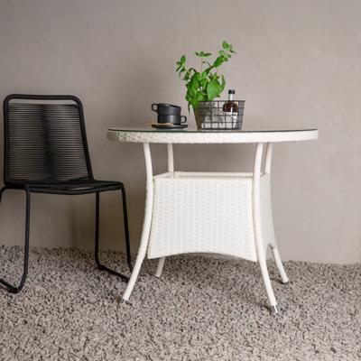 Nohr Ronde Bistrotafel 'Camron' Wicker, 90cm, kleur Wit