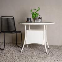 Nohr Ronde Bistrotafel 'Camron' Wicker, 90cm, kleur Wit Nohr Ronde Bistrotafel 'Camron' Wicker, 90cm, kleur Wit