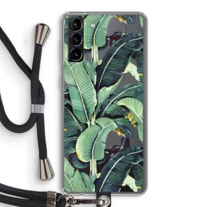 Bananenbladeren: Samsung Galaxy S21 Plus Transparant Hoesje met koord