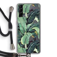 Bananenbladeren: Samsung Galaxy S21 Plus Transparant Hoesje met koord