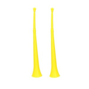 4x stuks gele vuvuzela grote blaastoeter 48 cm