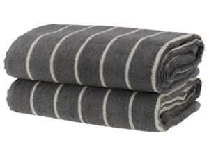 LIVARNO home 2 Handdoeken 100 x 50 cm (Grijs/wit)