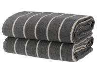 LIVARNO home 2 Handdoeken 100 x 50 cm (Grijs/wit)