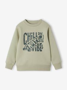 Jongenssweater Basics met grafische motieven saliegroen