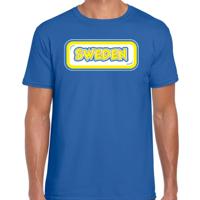 Verkleed T-shirt voor heren - Zweden - blauw - voetbal supporter - themafeest