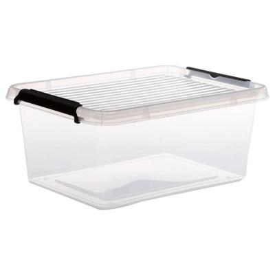 5Five opberg kist met deksel - Clip Box - 12,5 liter - 39 x 29 x 17 cm - kunststof - transparant