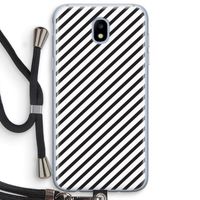 Strepen zwart-wit: Samsung Galaxy J5 (2017) Transparant Hoesje met koord