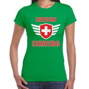 Hersen chirurg verkleed t-shirt groen voor dames