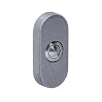 Intersteel Deurbel ovaal 65x30x10mm verdekt rvs getrommeld - thumbnail