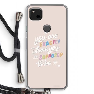 Right Place: Pixel 4a Transparant Hoesje met koord