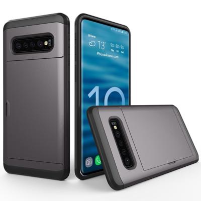 Schokbestendig robuuste Armor beschermende case voor Galaxy S10 met kaartsleuf (grijs)
