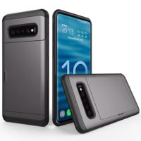 Schokbestendig robuuste Armor beschermende case voor Galaxy S10 met kaartsleuf (grijs)