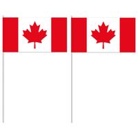Canada zwaaivlaggetjes/handvlaggen - 10x - 12 x 24 cm - papier - stokje van 40 cm