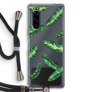 Lange bladeren: Sony Xperia 5 Transparant Hoesje met koord