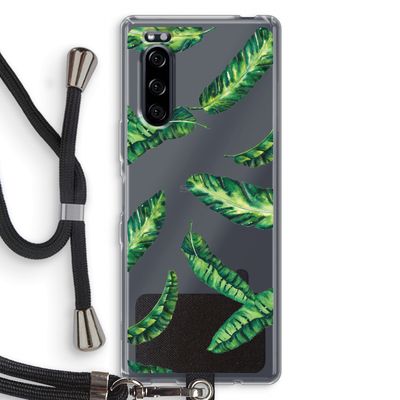 Lange bladeren: Sony Xperia 5 Transparant Hoesje met koord