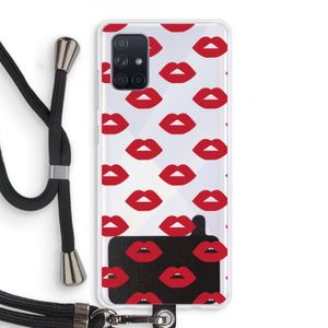 Lips: Samsung Galaxy A71 Transparant Hoesje met koord