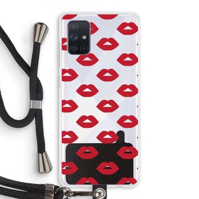 Lips: Samsung Galaxy A71 Transparant Hoesje met koord