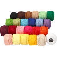 Creativ Company Mercerised katoengaren, diverse kleuren, 24x20 gr/ 1 doos Creativ Company Mercerised katoengaren, diverse kleuren, 24x20 gr/ 1 doos