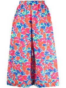 Daniela Gregis pantalon court à fleurs - Blanc