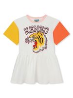 Kenzo Kids robe en coton biologique à logo imprimé - Blanc - thumbnail