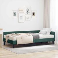 Hoekbedframe met Matras Anders 2 pcs Groen Fluweel