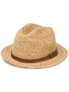IBELIV trilby à ruban en cuir - Tons neutres