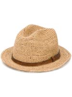 IBELIV trilby à ruban en cuir - Tons neutres