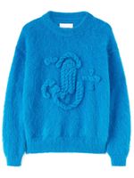 Jil Sander pull en maille épaisse à logo brodé - Bleu - thumbnail