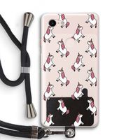 Eenhoorns overal: Pixel 3 XL Transparant Hoesje met koord