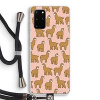 Alpacas: Samsung Galaxy S20 Plus Transparant Hoesje met koord