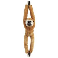 Pluche knuffel Gibbon aapje - hangend - bruin - 65 cm - Speelgoed apen knuffelbeesten