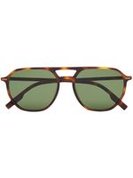 Zegna lunettes de soleil à effet écailles de tortue - Marron