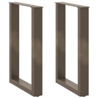 Eettafelpoten 2 st U-vormig 50x(72-73) cm staal naturel