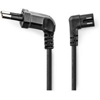 Stroomkabel | Euro Male | IEC-320-C7 | Gehoekt | Links Gehoekt | Vernikkeld | 3.00 m | Rond | PVC |