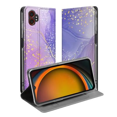 Samsung Galaxy Xcover 7 Pro Telefoonhoesje met pashouder Watercolor Paars