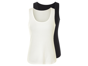 esmara 2 Dames tops (Zwart/wit, S (36/38))