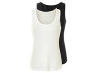 esmara 2 Dames tops (Zwart/wit, L (44/46))