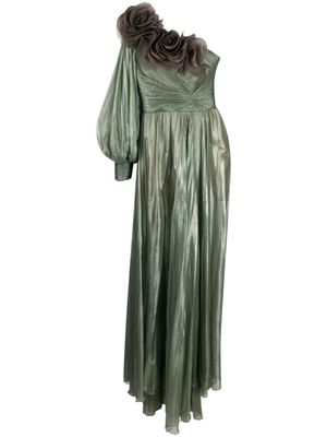 Iris Serban robe longue Hellen à une manche - Vert