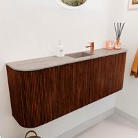 Toiletmeubel Mondiaz Joya Dlux | 113.2 cm | Meubelkleur Ruby | Faye wastafel Saba Wasbak Midden | 1 kraangat