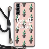 Cactus quote: Samsung Galaxy S21 Transparant Hoesje met koord