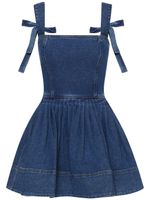 Oscar de la Renta robe en jean à coupe courte - Bleu