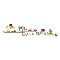 Cartoon track auto kinderen slaapkamer muur stickers decoratieve groene muur stickers (ZY083)