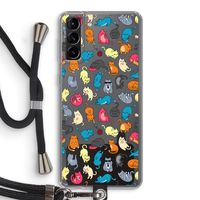 Kleurrijke katten: Samsung Galaxy S21 Plus Transparant Hoesje met koord
